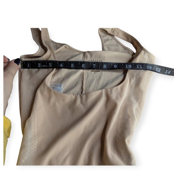Assets Red Hot Label by Spanx Beige Shapewear Open Bust Bodysuit Size Medium - Picture 10 of 13